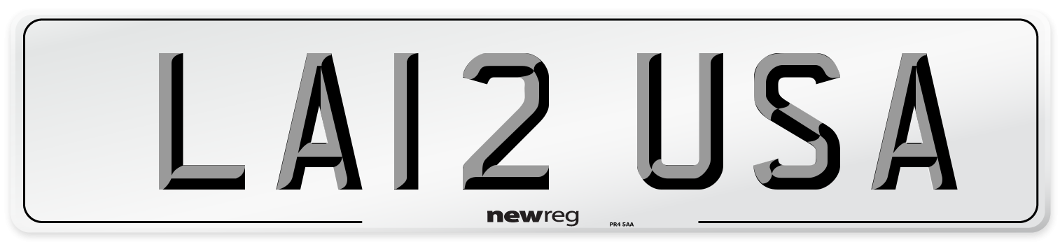 LA12 USA Number Plate from New Reg